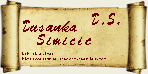 Dušanka Simičić vizit kartica